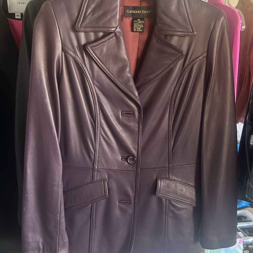 Classiques Entier Plum Leather Blazer Jacket
